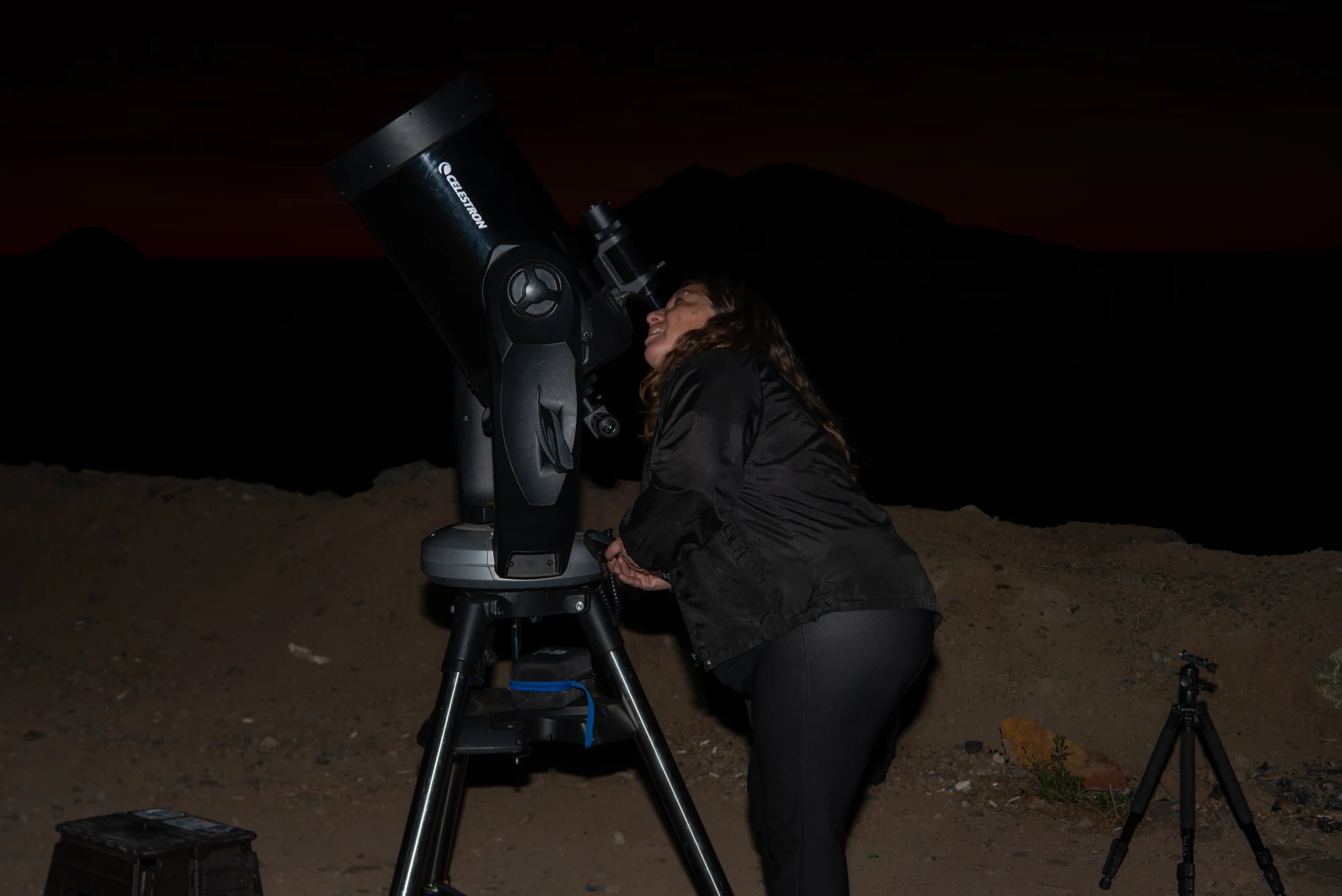 Observación con telescopio durante una noche en Andacollo