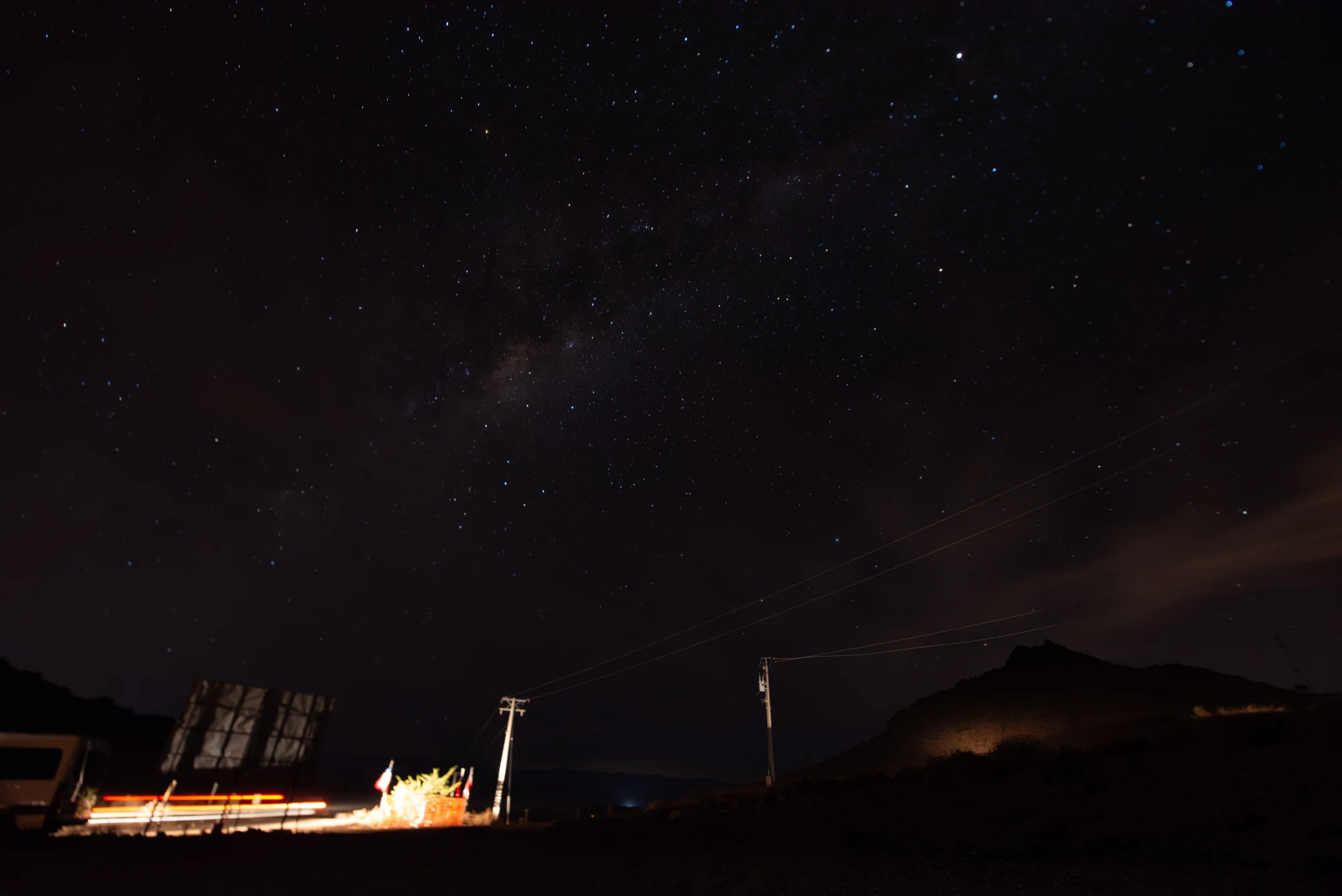 Estrellas sobre el paisaje de Andacollo